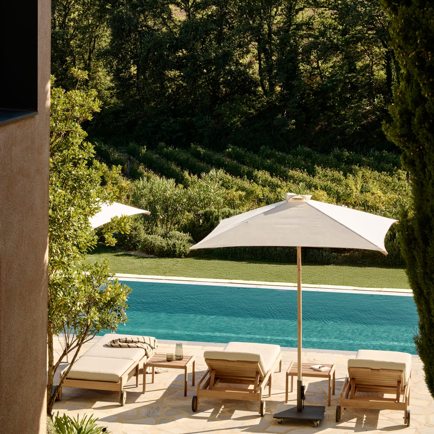 Jack Gartenliege verstellbar - Teak - Naturstoff - 216 x 84 x 34 cm - ZEN ZONE Furniture