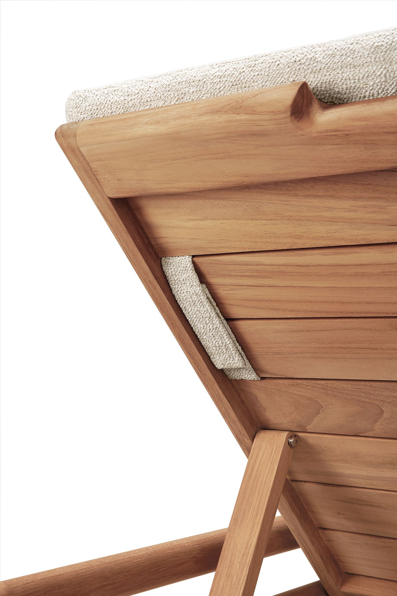 Jack Gartenliege verstellbar - Teak - Naturstoff - dünnes Kissen - 216 x 84 x 34 cm - ZEN ZONE Furniture