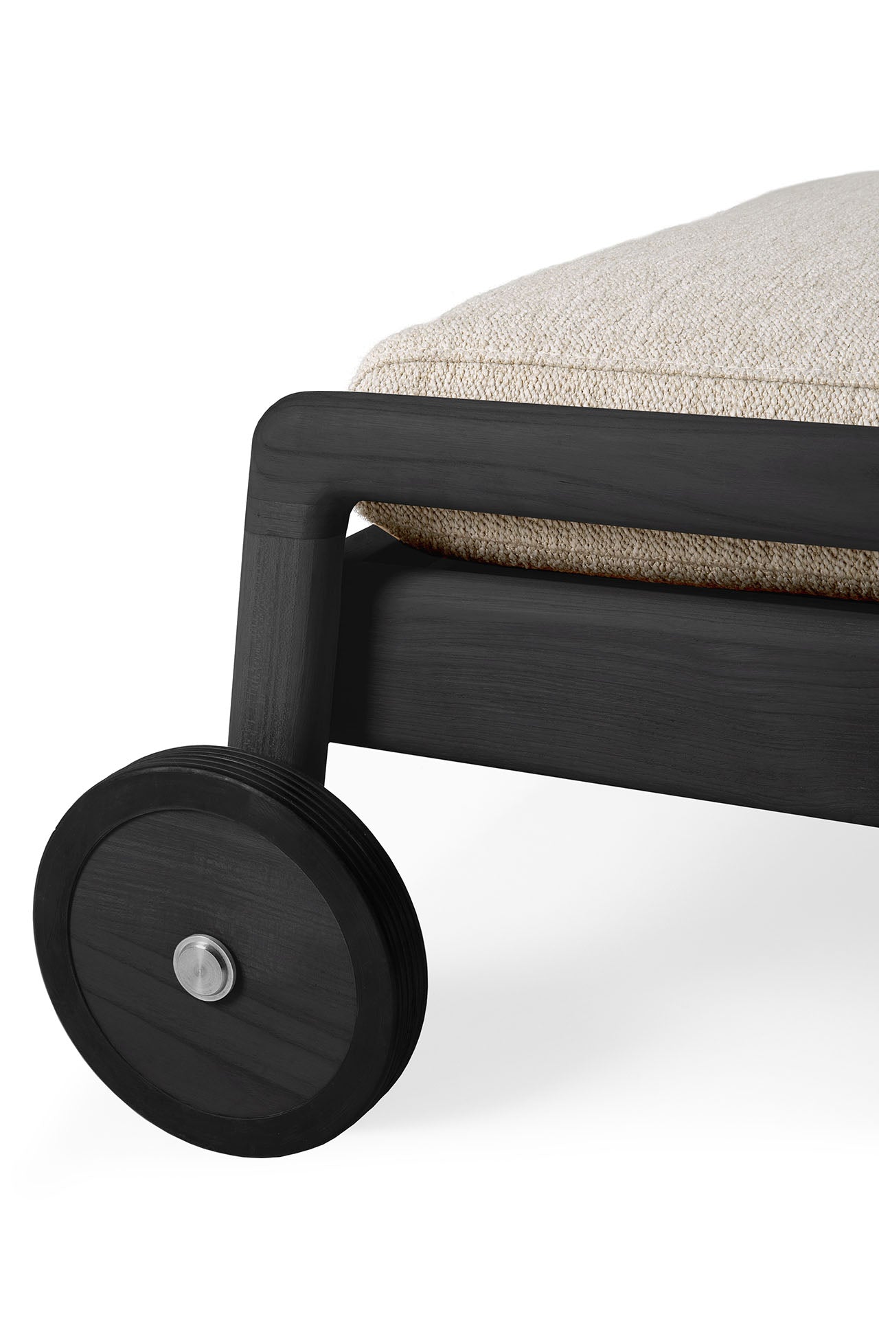 Jack Gartenliege verstellbar - lackiertes Teak - schwarz - Naturstoff - 216 x 84 x 34 cm - ZEN ZONE Furniture