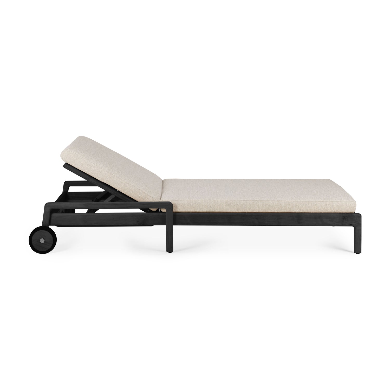 Jack Gartenliege verstellbar - lackiertes Teak - schwarz - Naturstoff - 216 x 84 x 34 cm - ZEN ZONE Furniture