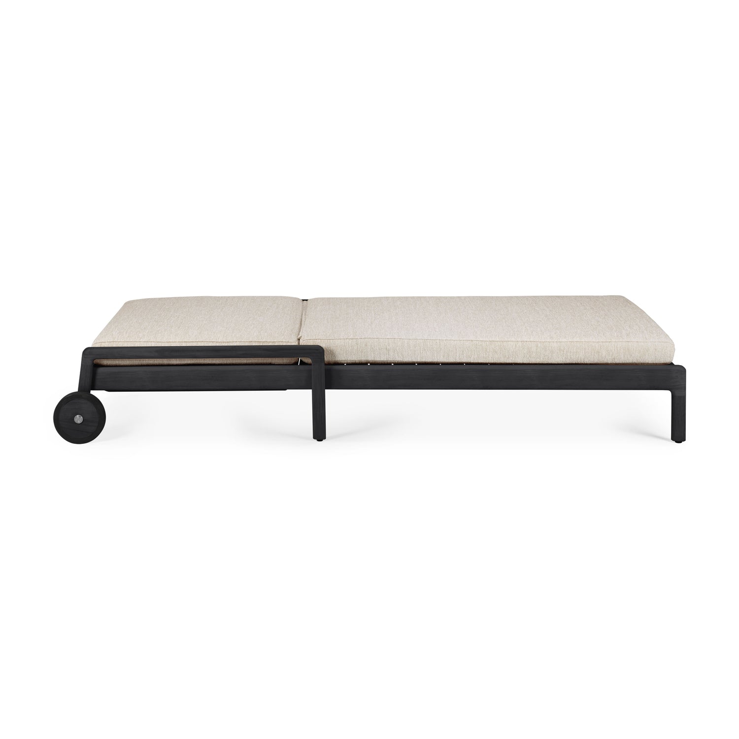 Jack Gartenliege verstellbar - lackiertes Teak - schwarz - Naturstoff - 216 x 84 x 34 cm - ZEN ZONE Furniture
