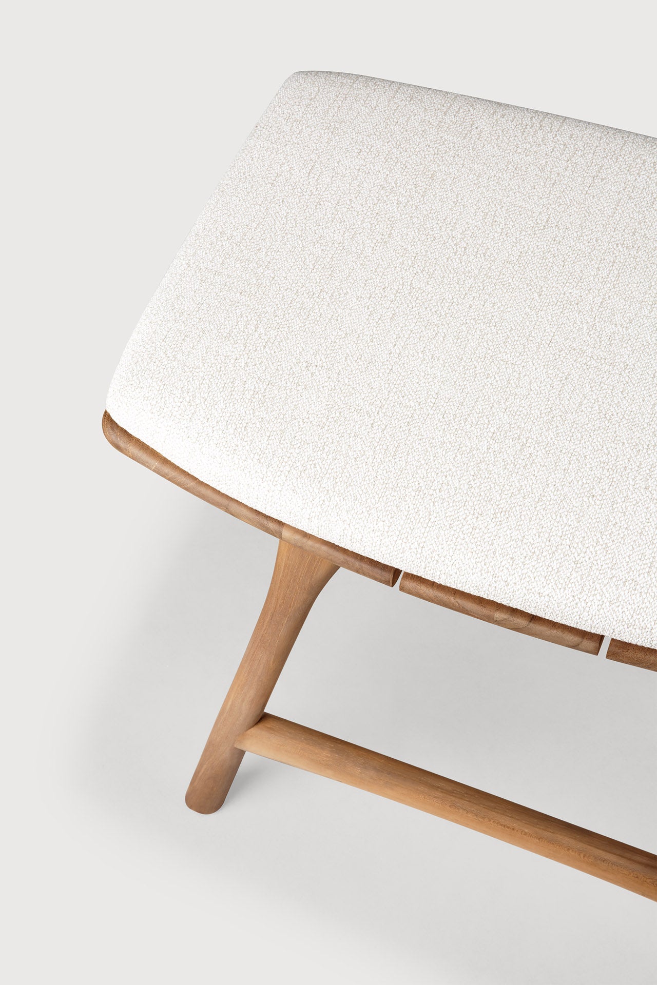 Osso Gartenhocker - Teak - Off White Stoff - 50 x 33 x 51 cm - ZEN ZONE Furniture