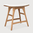 Osso Gartenhocker - Teak - Off White Stoff - 50 x 33 x 51 cm - ZEN ZONE Furniture