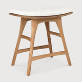 Osso Gartenhocker - Teak - Off White Stoff - 50 x 33 x 51 cm - ZEN ZONE Furniture