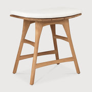 Osso Gartenhocker - Teak - Off White Stoff - 50 x 33 x 51 cm - ZEN ZONE Furniture