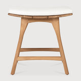 Osso Gartenhocker - Teak - Off White Stoff - 50 x 33 x 51 cm - ZEN ZONE Furniture