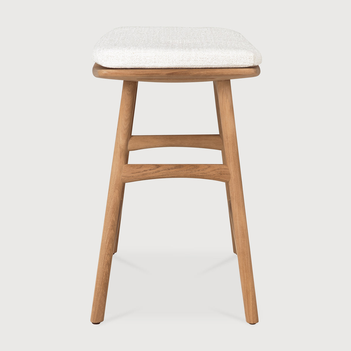 Osso Gartenhocker - Teak - Off White Stoff - 50 x 33 x 51 cm - ZEN ZONE Furniture