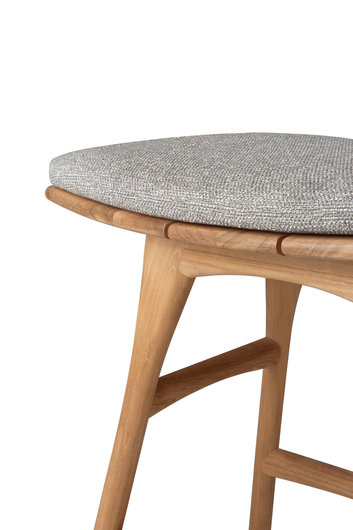 Osso Gartenhocker - Teak - Mocha Stoff - 50 x 33 x 51 cm - ZEN ZONE Furniture
