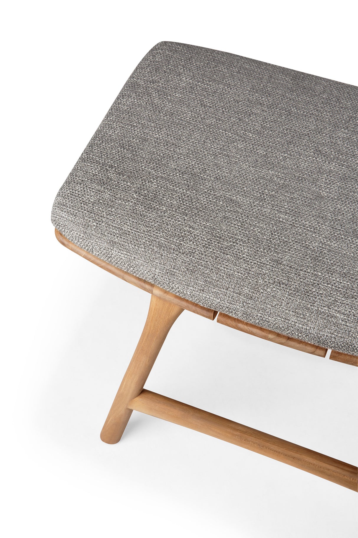 Osso Gartenhocker - Teak - Mocha Stoff - 50 x 33 x 51 cm - ZEN ZONE Furniture