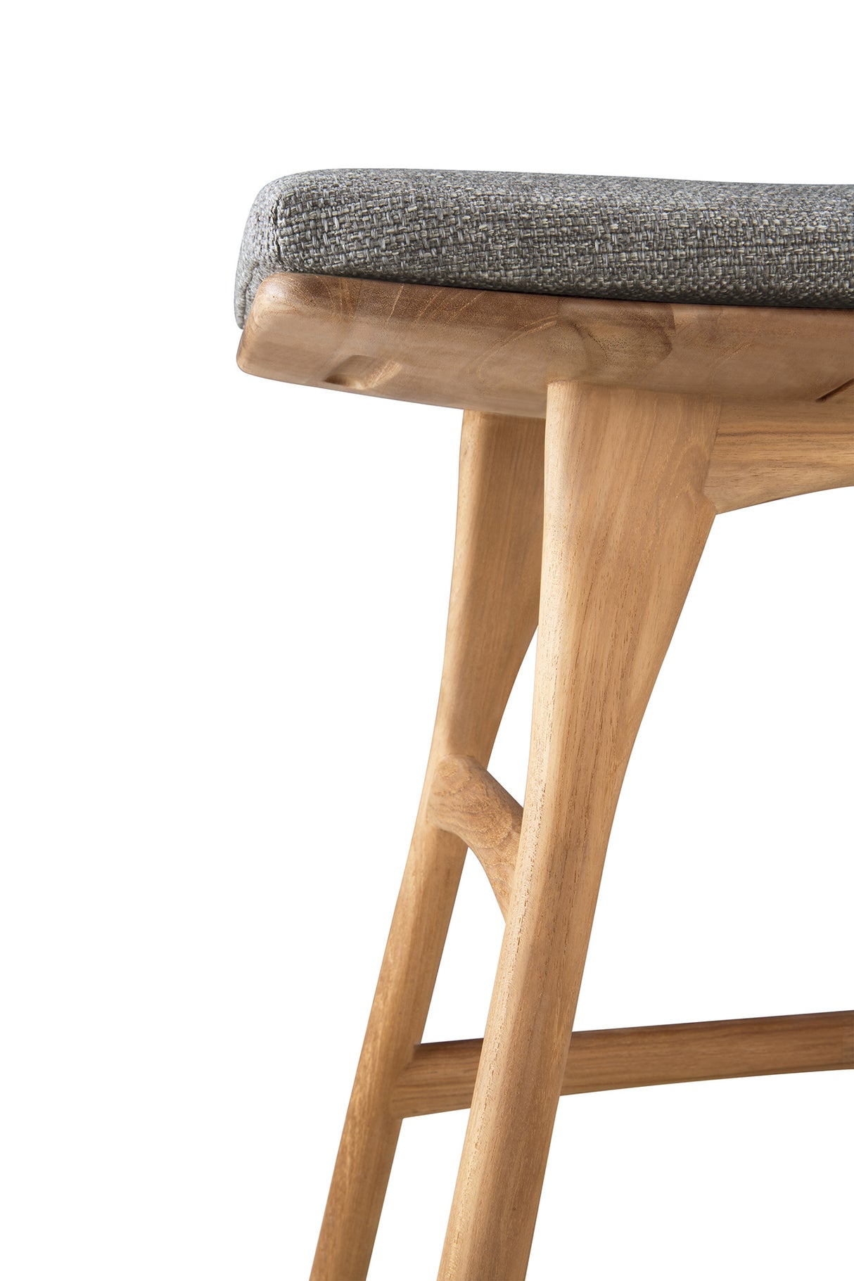 Osso Gartenhocker - Teak - Mocha Stoff - 50 x 33 x 51 cm - ZEN ZONE Furniture