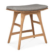 Osso Gartenhocker - Teak - Mocha Stoff - 50 x 33 x 51 cm - ZEN ZONE Furniture