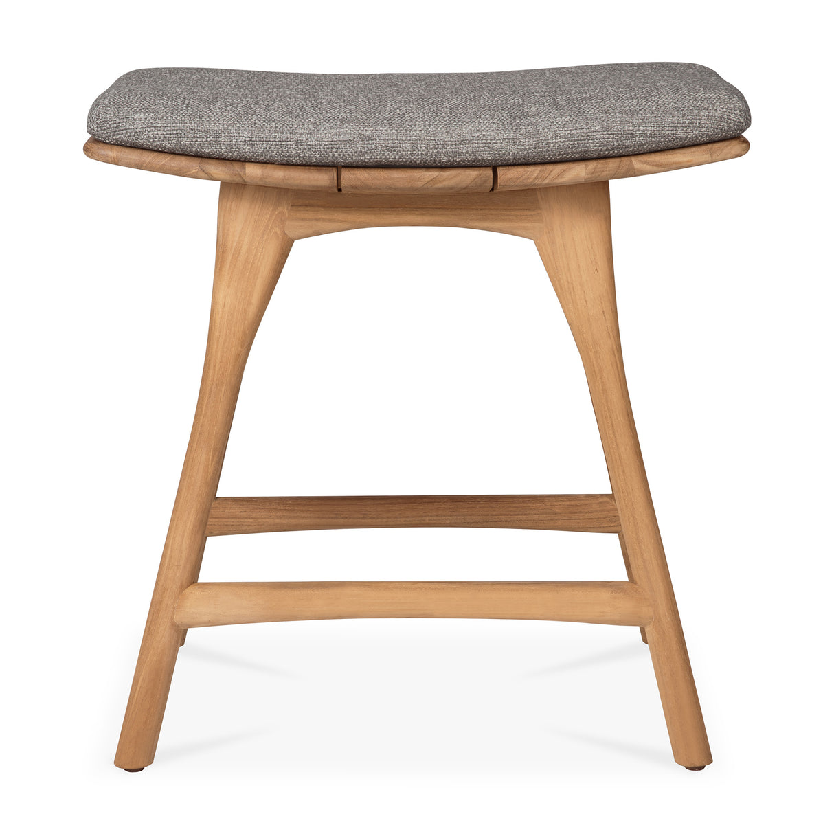 Osso Gartenhocker - Teak - Mocha Stoff - 50 x 33 x 51 cm - ZEN ZONE Furniture