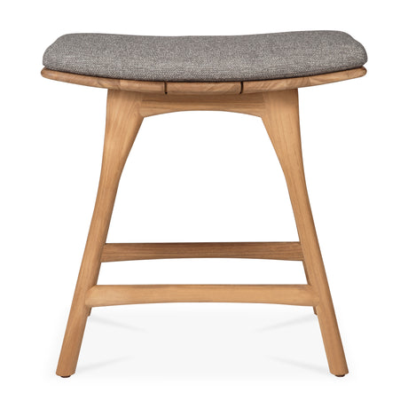 Osso Gartenhocker - Teak - Mocha Stoff - 50 x 33 x 51 cm - ZEN ZONE Furniture
