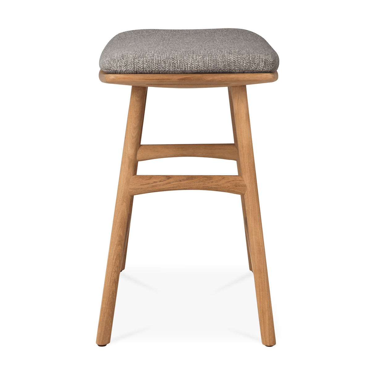 Osso Gartenhocker - Teak - Mocha Stoff - 50 x 33 x 51 cm - ZEN ZONE Furniture