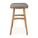 Osso Gartenhocker - Teak - Mocha Stoff - 50 x 33 x 51 cm - ZEN ZONE Furniture