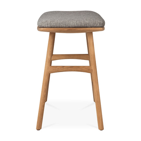 Osso Gartenhocker - Teak - Mocha Stoff - 50 x 33 x 51 cm - ZEN ZONE Furniture