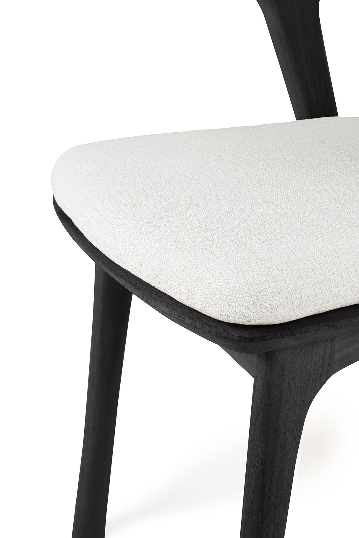 Bok Gartenstuhl - lackiertes Teak - schwarz - Off White Stoff - 50 x 54 x 76 cm - ZEN ZONE Furniture