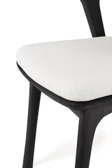 Bok Gartenstuhl - lackiertes Teak - schwarz - Off White Stoff - 50 x 54 x 76 cm - ZEN ZONE Furniture