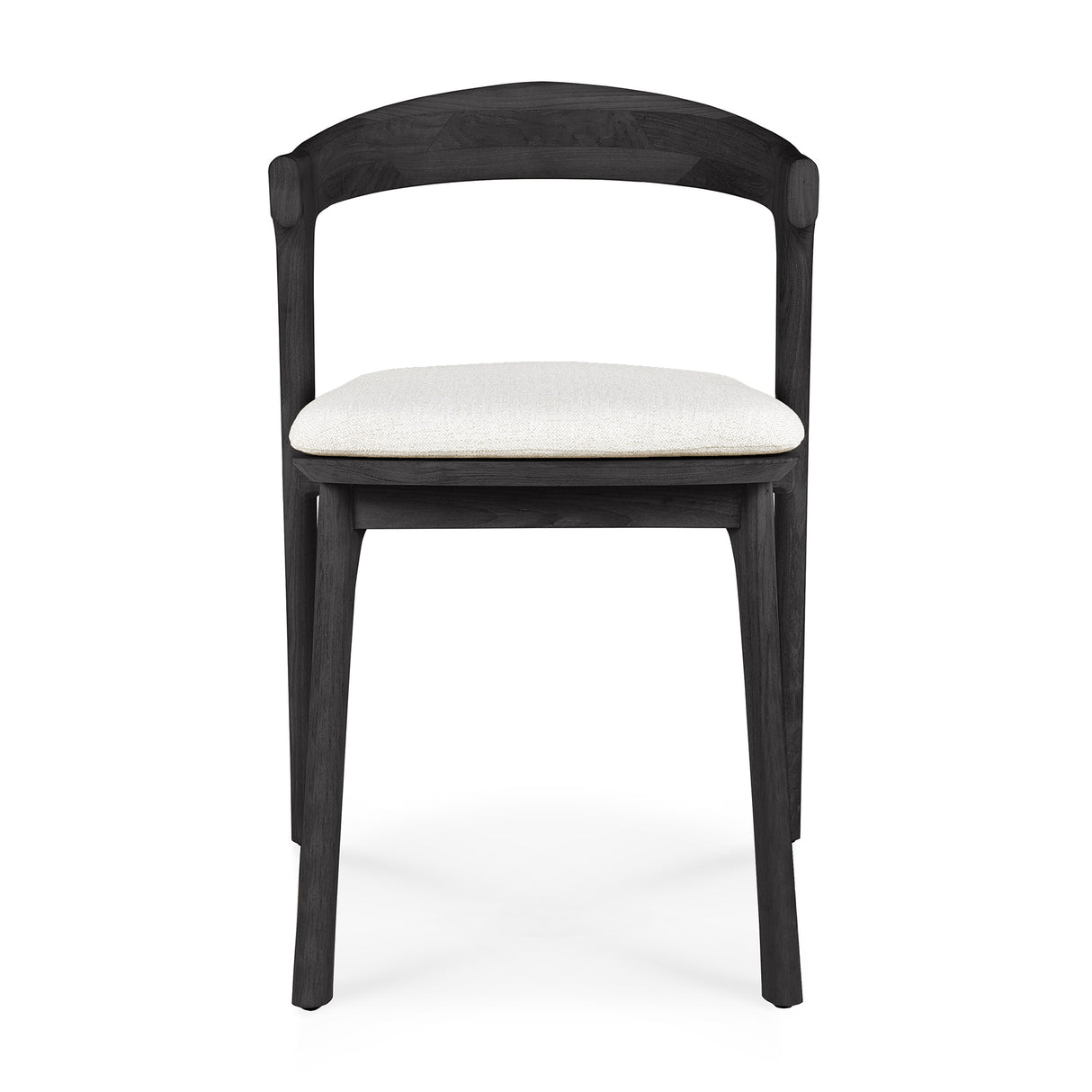 Bok Gartenstuhl - lackiertes Teak - schwarz - Off White Stoff - 50 x 54 x 76 cm - ZEN ZONE Furniture