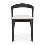 Bok Gartenstuhl - lackiertes Teak - schwarz - Off White Stoff - 50 x 54 x 76 cm - ZEN ZONE Furniture