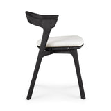 Bok Gartenstuhl - lackiertes Teak - schwarz - Off White Stoff - 50 x 54 x 76 cm - ZEN ZONE Furniture