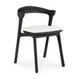 Bok Gartenstuhl - lackiertes Teak - schwarz - Off White Stoff - 50 x 54 x 76 cm - ZEN ZONE Furniture