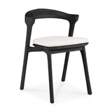 Bok Gartenstuhl - lackiertes Teak - schwarz - Off White Stoff - 50 x 54 x 76 cm - ZEN ZONE Furniture