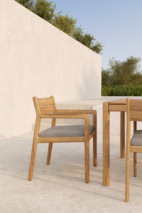 Jack Gartenstuhl - Teak - Mocha Stoff - mit Armlehnen - 56 x 60 x 81 cm - ZEN ZONE