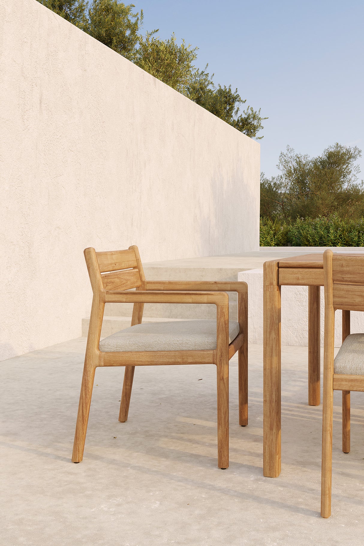 Jack Gartenstuhl - Teak - Naturstoff - mit Armlehnen - 56 x 60 x 81 cm - ZEN ZONE