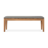 Bok Gartenbank - Teak - Mocha Stoff - 2+ Sitzer - 137 x 35 x 49 cm - ZEN ZONE Furniture