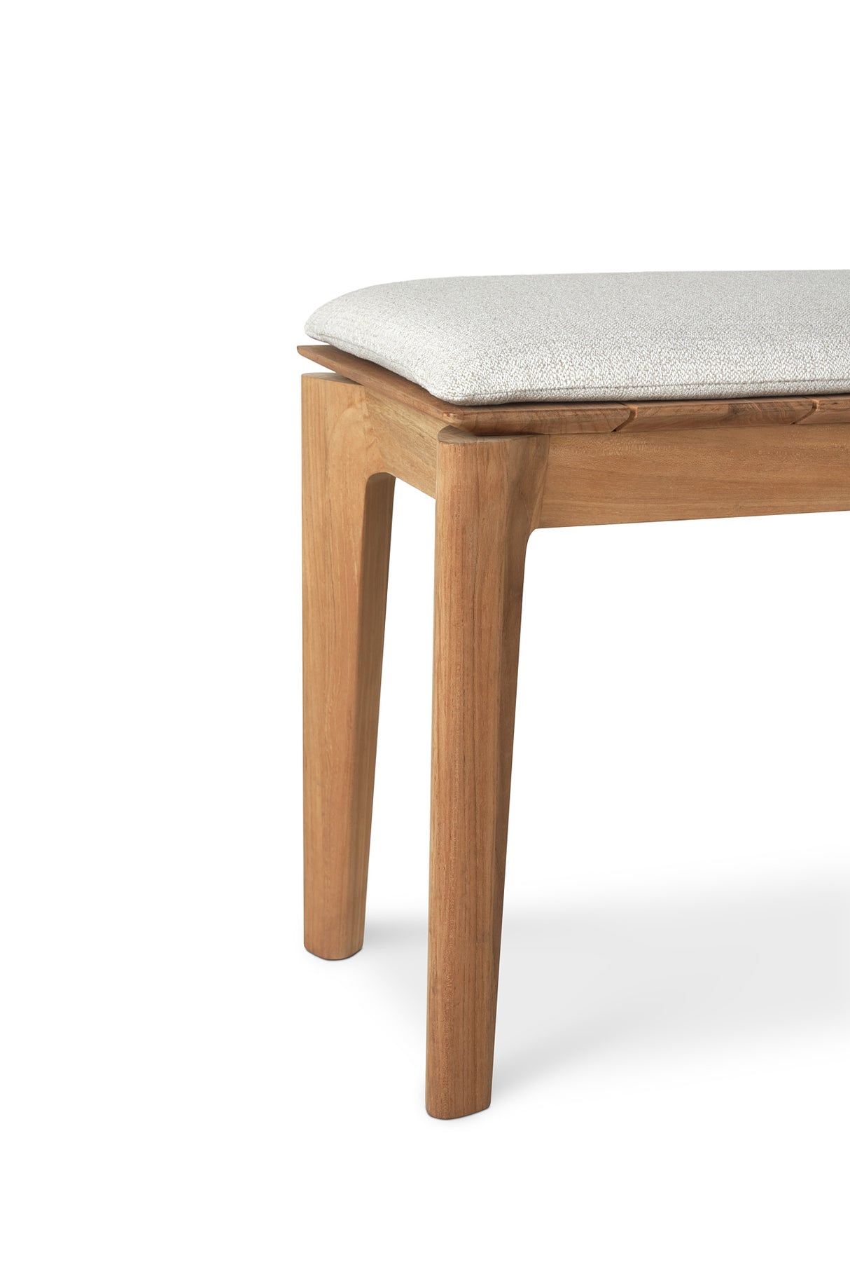 Bok Gartenbank - Teak - Off White Stoff - 3+ Sitzer - 162 x 35 x 49 cm - ZEN ZONE Furniture