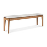 Bok Gartenbank - Teak - Off White Stoff - 3+ Sitzer - 162 x 35 x 49 cm - ZEN ZONE Furniture