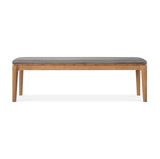 Bok Gartenbank - Teak - Mocha Stoff - 3+ Sitzer - 162 x 35 x 49 cm - ZEN ZONE Furniture