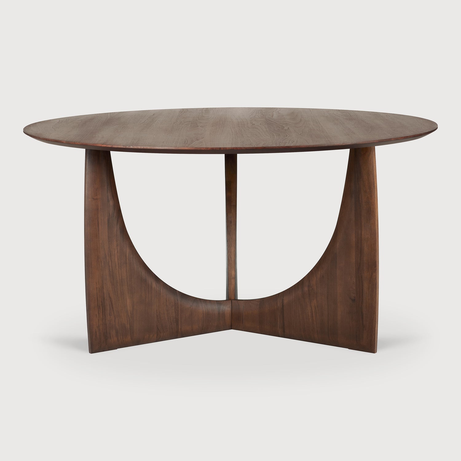 Geometric Esstisch - lackiertes Teak - braun - rund - 150 x 150 x 76 cm - ZEN ZONE Furniture
