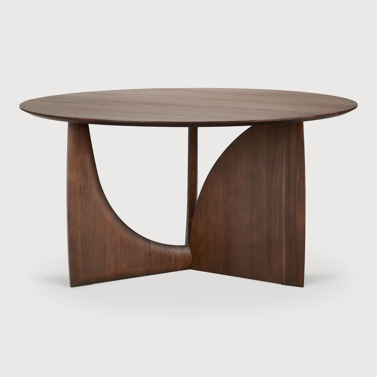 Geometric Esstisch - lackiertes Teak - braun - rund - 150 x 150 x 76 cm - ZEN ZONE Furniture