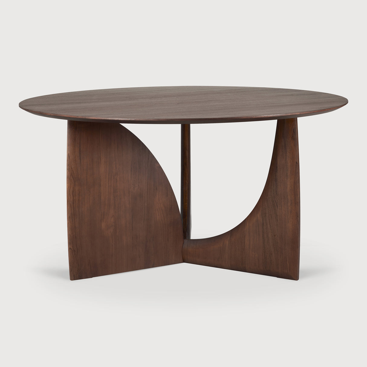 Geometric Esstisch - lackiertes Teak - braun - rund - 150 x 150 x 76 cm - ZEN ZONE Furniture