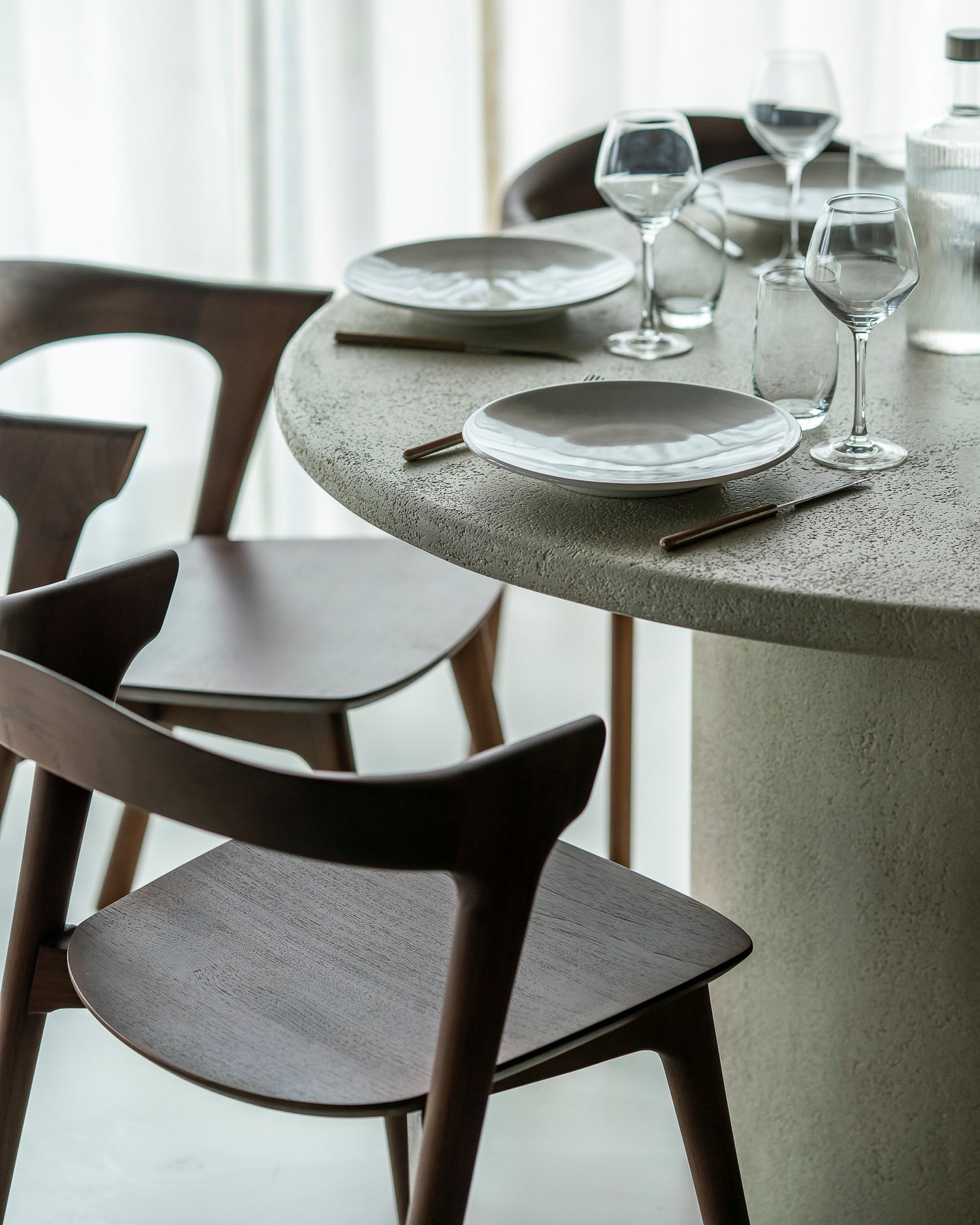 Elements Esstisch - Mikrozement - Off White - rund - 125 x 125 x 76 cm - ZEN ZONE