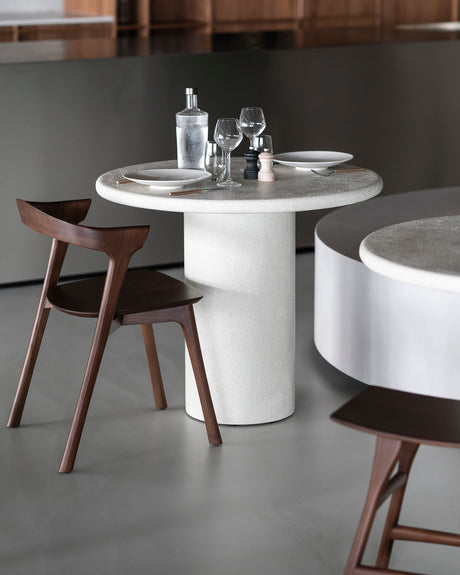 Elements Esstisch - Mikrozement - Off White - rund - 90 x 90 x 76 cm - ZEN ZONE Furniture