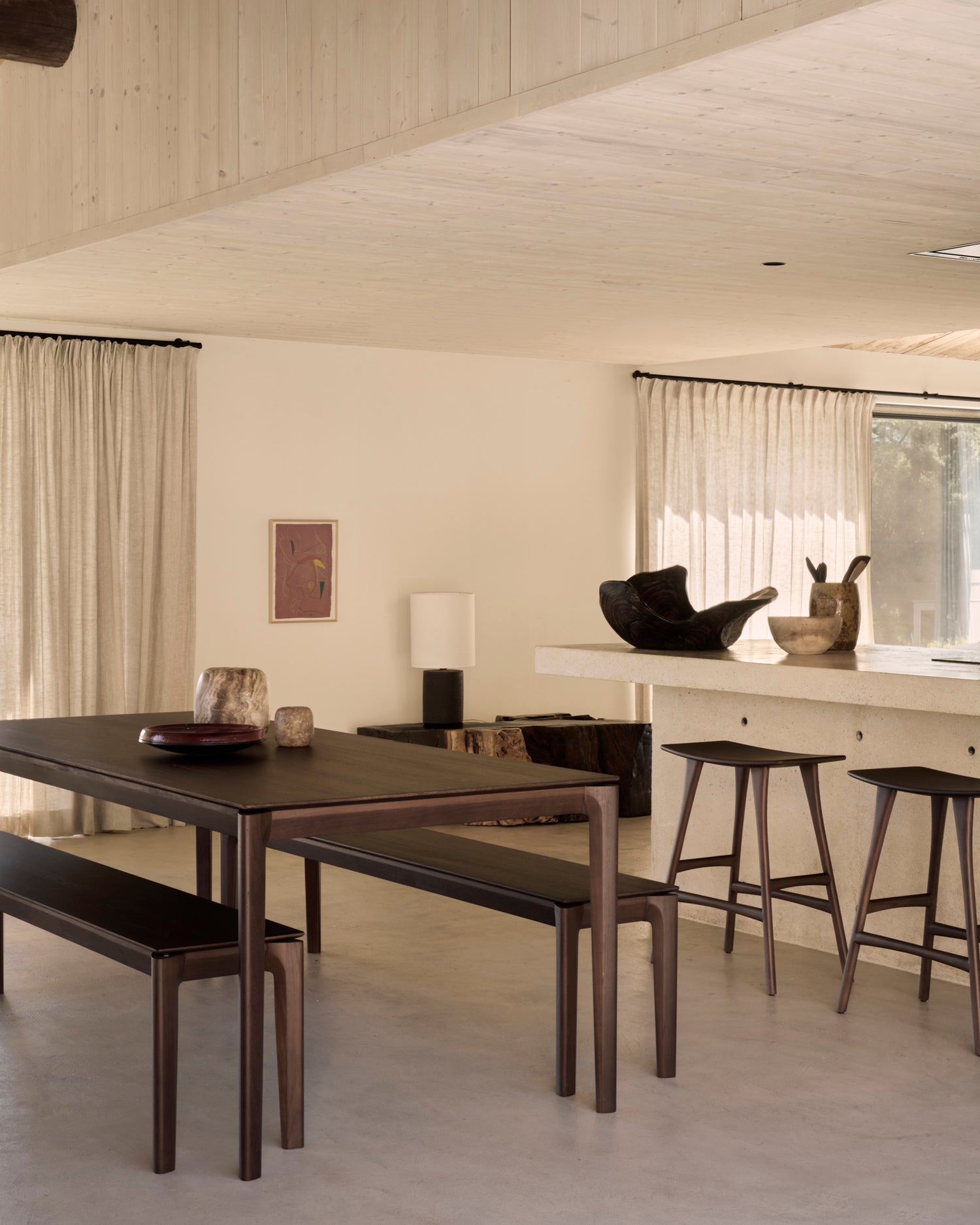 Bok Esstisch - lackiertes Teak - braun - rechteckig - 220 x 95 x 76 cm - ZEN ZONE Furniture