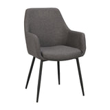 REILY Esszimmerstuhl Grau/Schwarz 55x61x86cm - ZEN ZONE