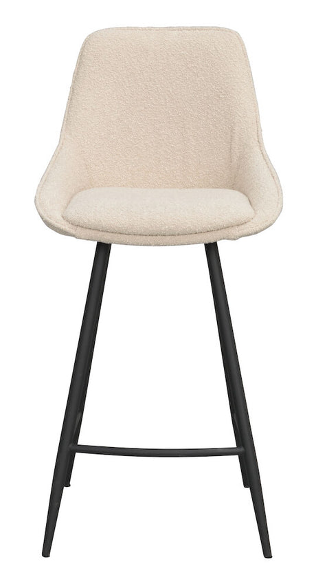 SIERRA Barhocker Bouclé Stoff Beige/schwarz 46x55x97cm - ZEN ZONE Furniture