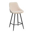 SIERRA Barhocker Bouclé Stoff Beige/schwarz 46x55x97cm - ZEN ZONE Furniture