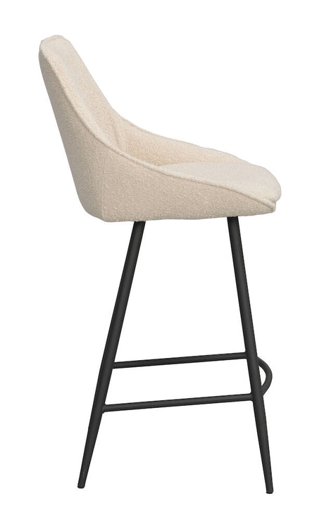 SIERRA Barhocker Bouclé Stoff Beige/schwarz 46x55x97cm - ZEN ZONE Furniture