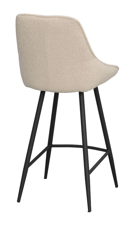 SIERRA Barhocker Bouclé Stoff Beige/schwarz 46x55x97cm - ZEN ZONE Furniture