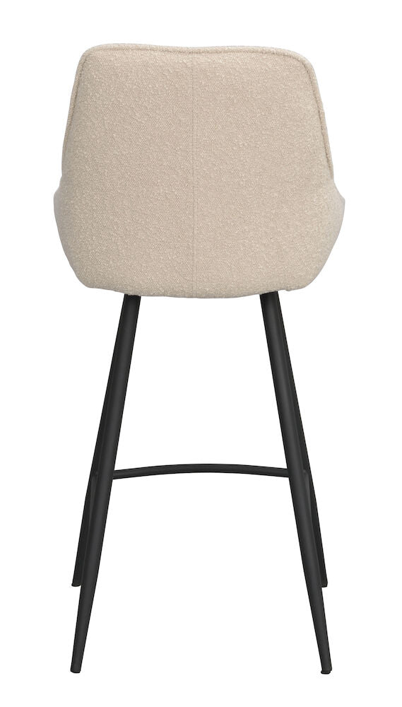 SIERRA Barhocker Bouclé Stoff Beige/schwarz 46x55x97cm - ZEN ZONE Furniture