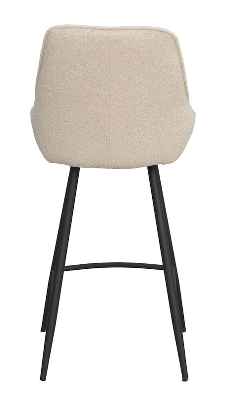SIERRA Barhocker Bouclé Stoff Beige/schwarz 46x55x97cm - ZEN ZONE Furniture