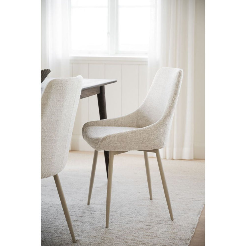 SIERRA Essstuhl Hellbeige/Beige 49x55x85cm - ZEN ZONE Furniture