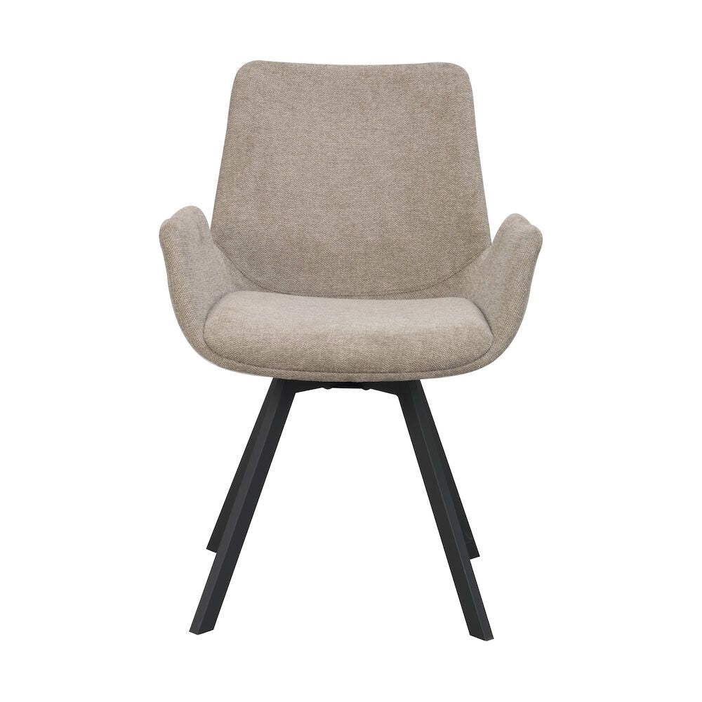 NORWELL Esszimmerstuhl Beige/schwarz 60x58x83cm - ZEN ZONE