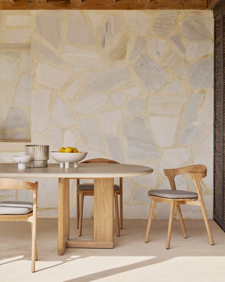 Bok Gartenstuhl - Teak - Mocha Stoff - 50 x 54 x 76 cm - ZEN ZONE Furniture