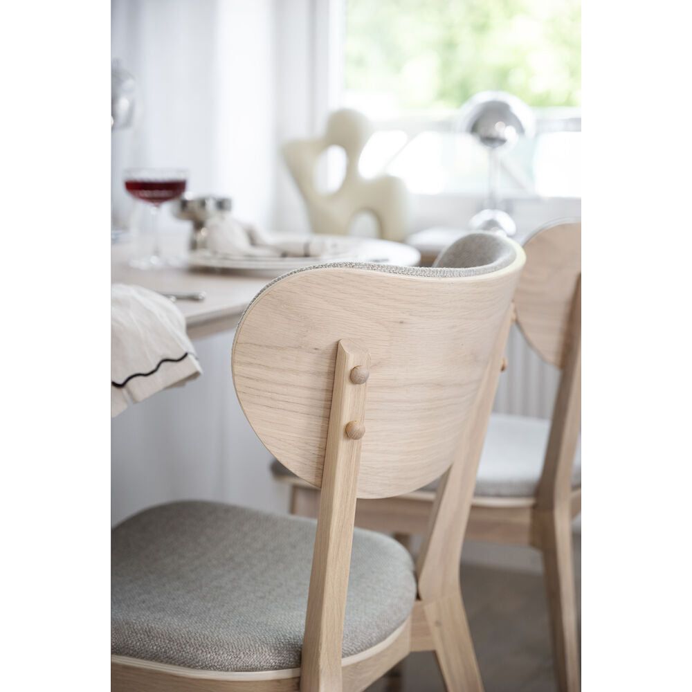 KATO Esszimmerstuhl Weiß pigmentiert/hellgrau 46x56x83cm - ZEN ZONE